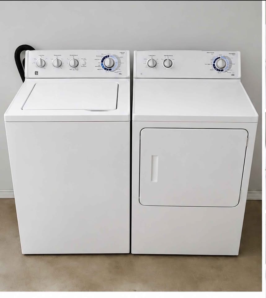 An actual washer and dryer set we rent out, delivered and installed in Raleigh and the Triangle